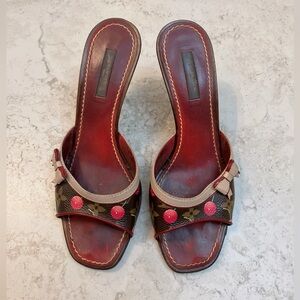 Vintage Louis Vuitton Cherry Monogram Mules